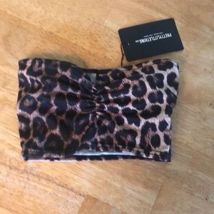 Leopard print tube top